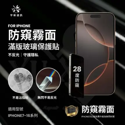 ﹝常規款﹞IPHONE系列 電鍍保護貼 （防窺霧面）