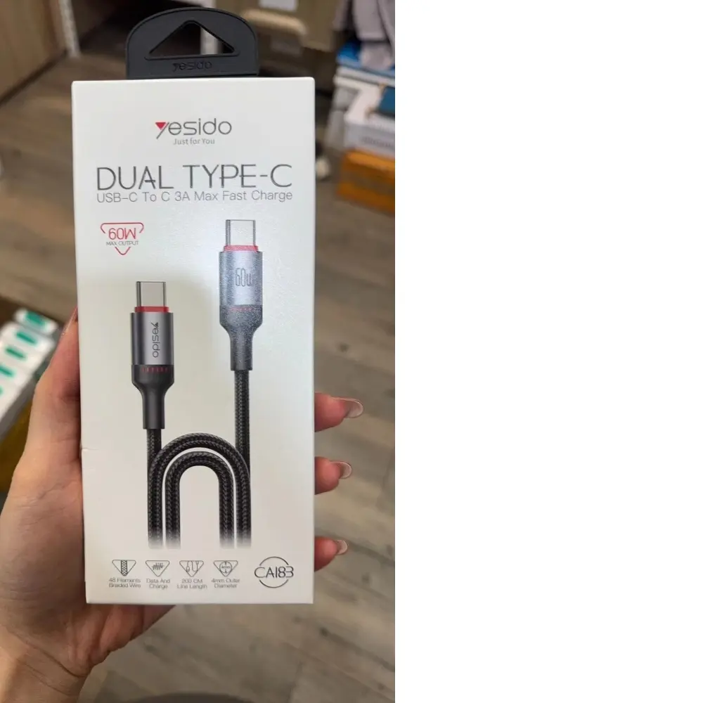 60W/27W C-C/C-L 編織快充線2米